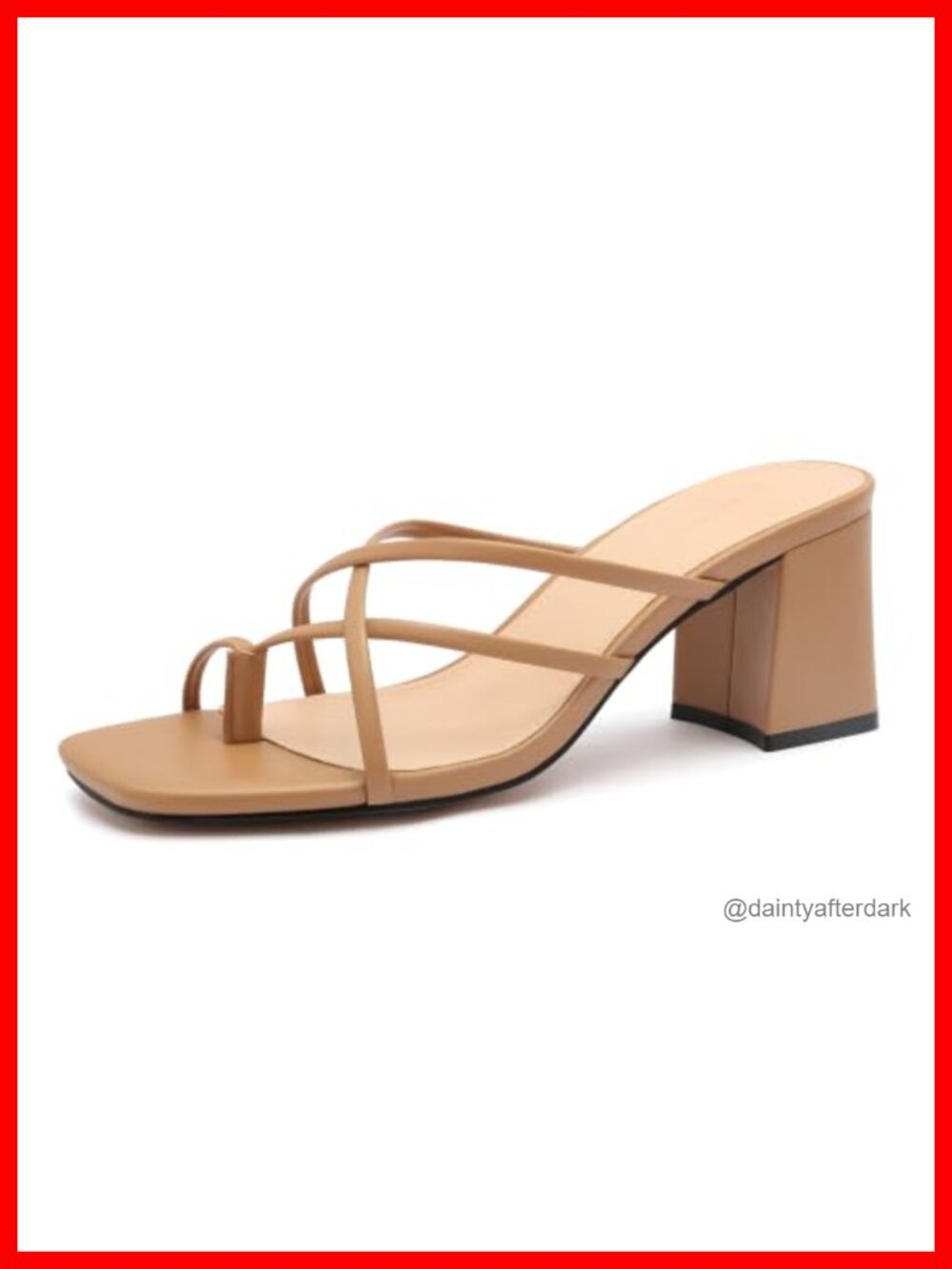 Strappy Chunky Block Heels Square Open Toe Sandals Womens Slip On Metallic